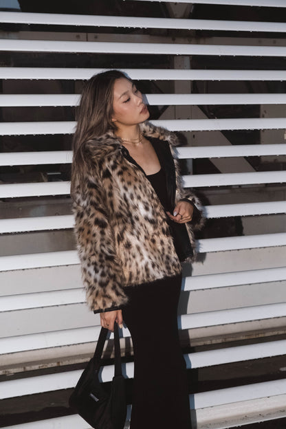[ 焦點女皇！豹紋毛毛褸 ] Roar Faux Fur Jacket