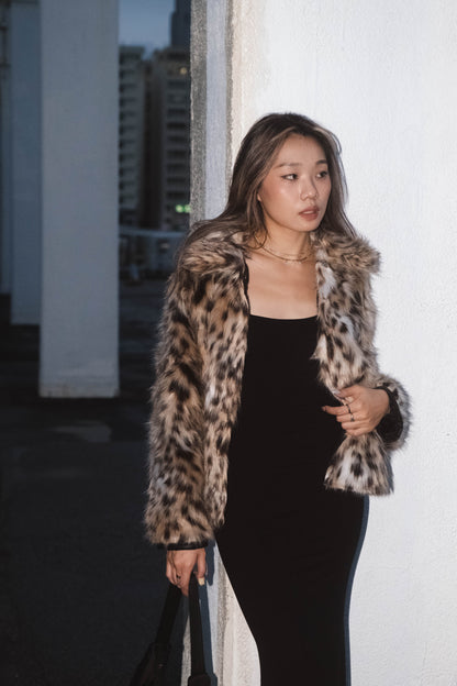 [ 焦點女皇！豹紋毛毛褸 ] Roar Faux Fur Jacket