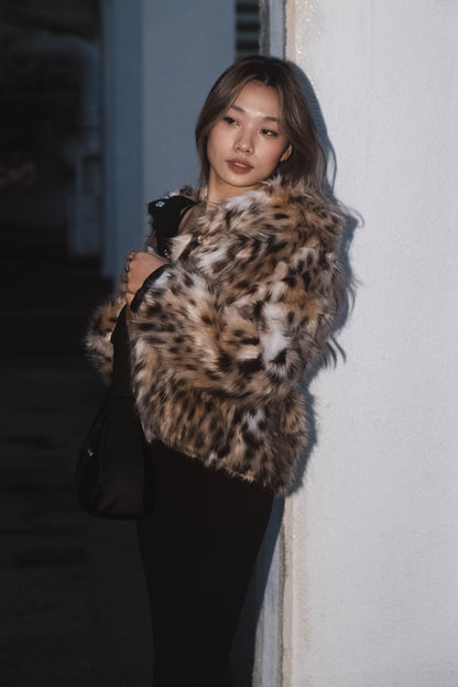 [ 焦點女皇！豹紋毛毛褸 ] Roar Faux Fur Jacket