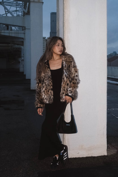 [ 焦點女皇！豹紋毛毛褸 ] Roar Faux Fur Jacket