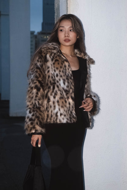 [ 焦點女皇！豹紋毛毛褸 ] Roar Faux Fur Jacket