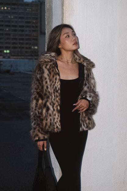 [ 焦點女皇！豹紋毛毛褸 ] Roar Faux Fur Jacket