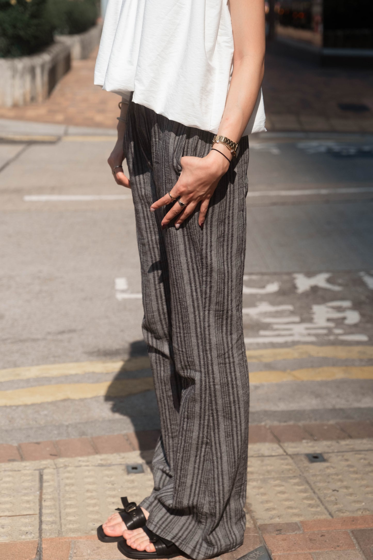 [ 新品優惠 🆕 休閒直間紋~ 飄飄喇叭褲 ] Pattaya Flare Pants - 2 colours