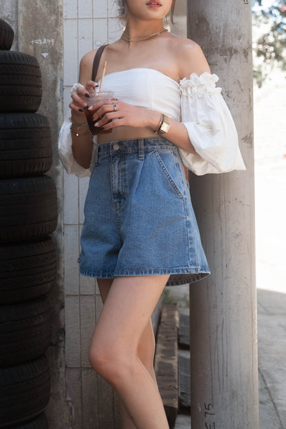 [ 新品優惠 🆕 超顯瘦! A字短褲 ] Jessy Denim Shorts