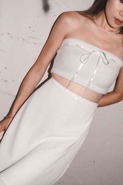 [ 輕飄飄 girly 中長裙~ ] Floating Ribbon Midi Skirt
