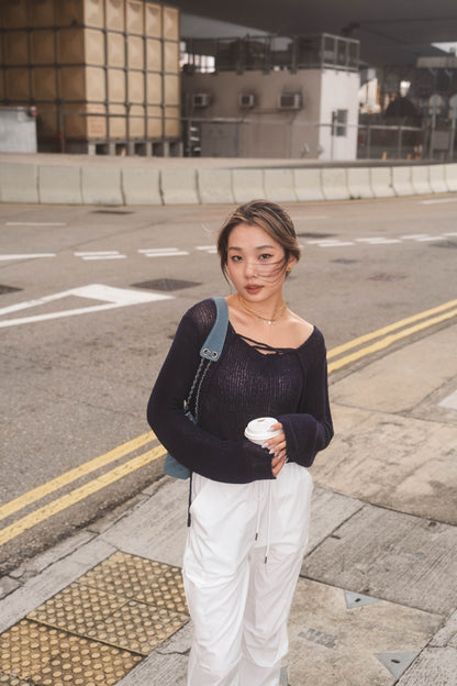 [ 清爽舒適 慵懶軟糯針織 ] Soft Knit Lazy Tip Up Top - 3 colours