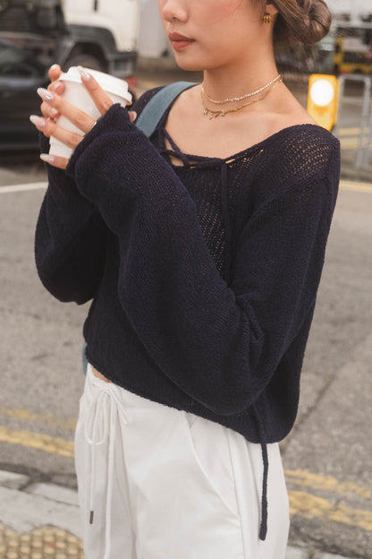 [ 清爽舒適 慵懶軟糯針織 ] Soft Knit Lazy Tip Up Top - 3 colours