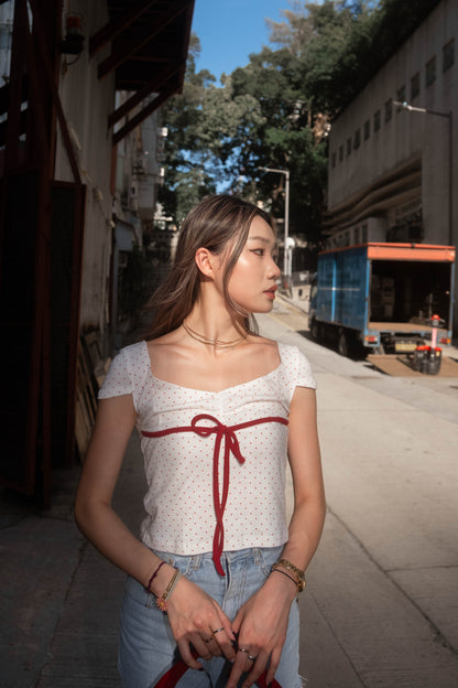 [ 新品優惠 🆕 甜美小波點 自帶溫柔感 ] Daisy Polka Dot Top - 2 colours