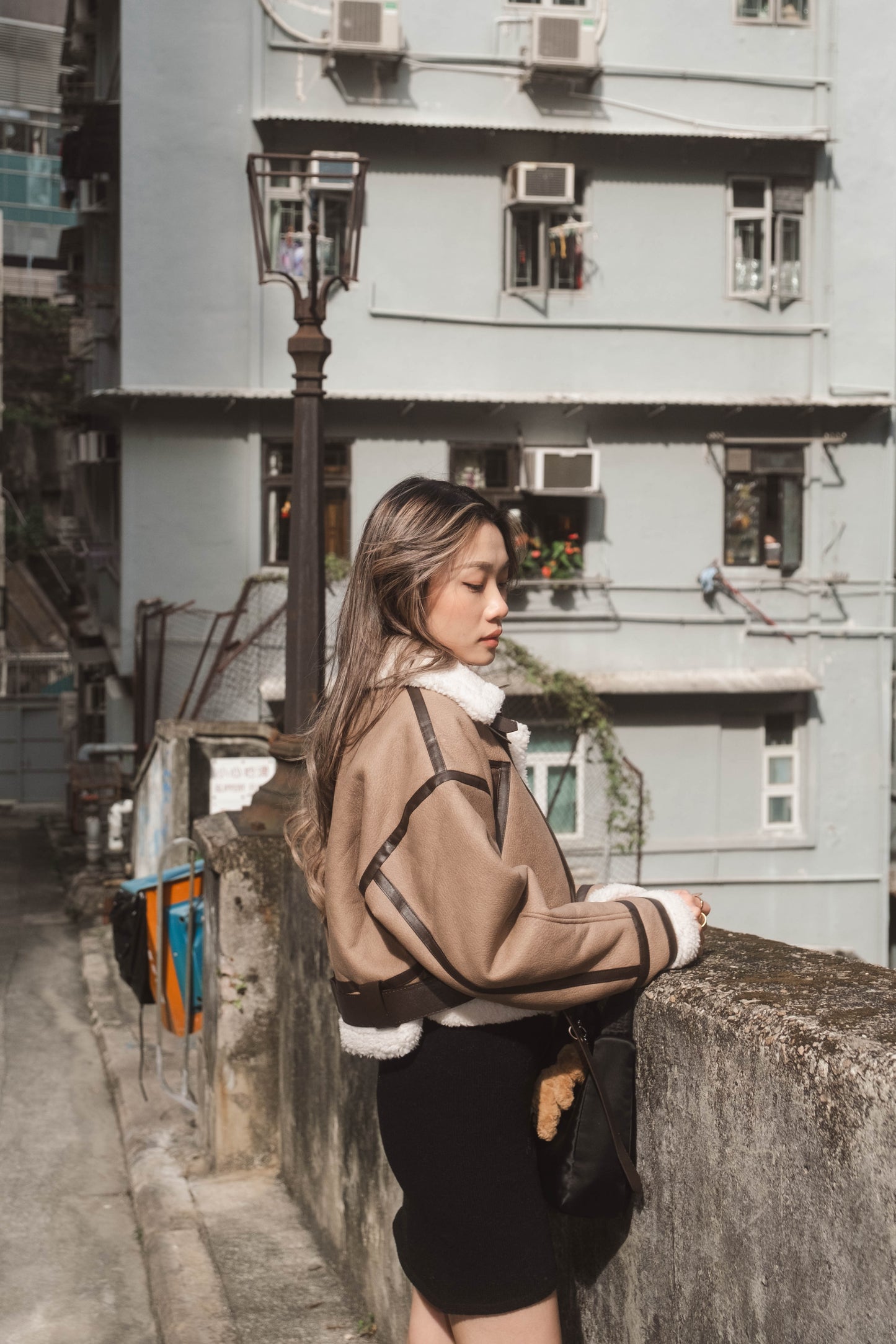 [ 新款! 啞面仿皮毛毛褸 ] Mocha Fleece Faux Jacket