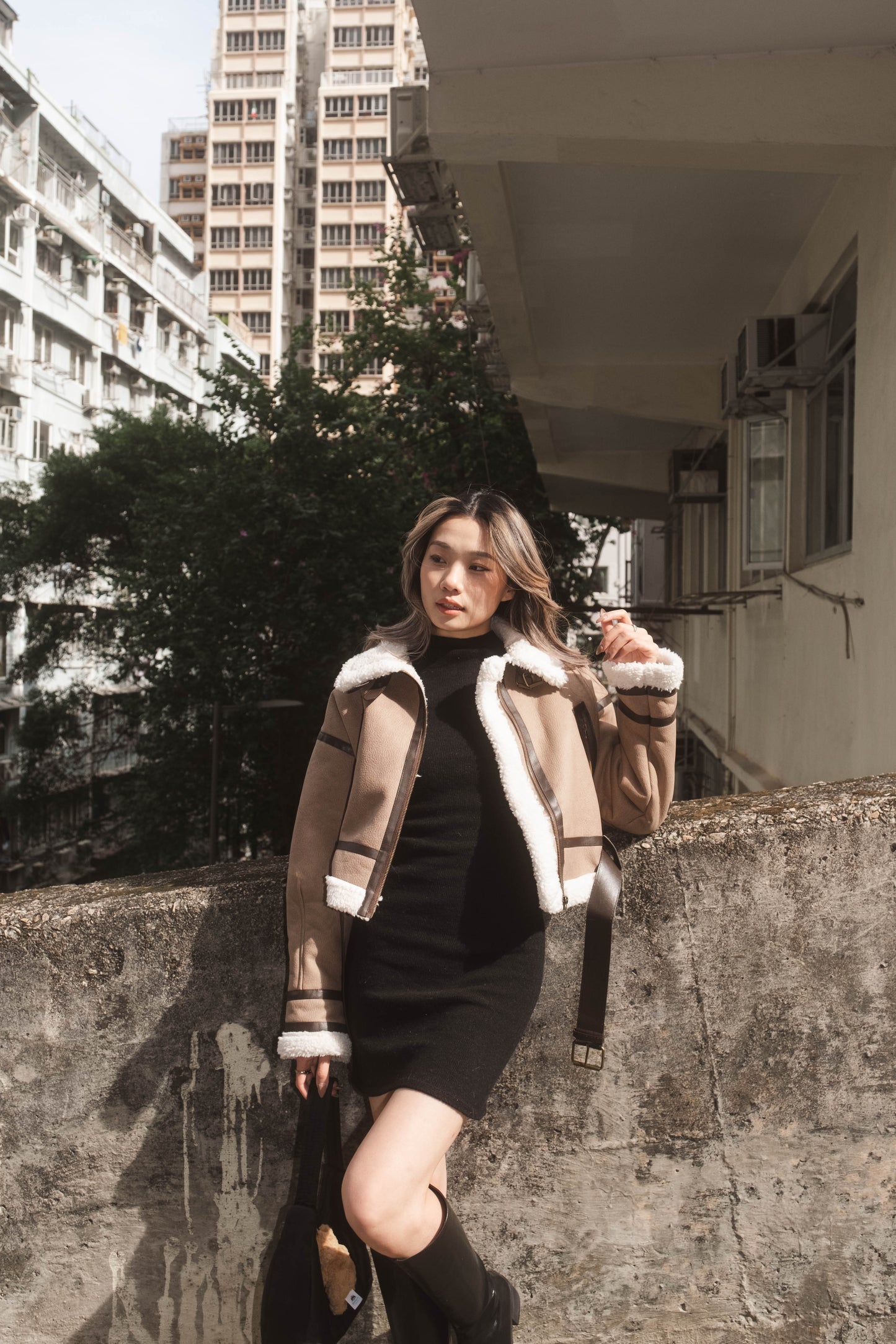 [ 新款! 啞面仿皮毛毛褸 ] Mocha Fleece Faux Jacket