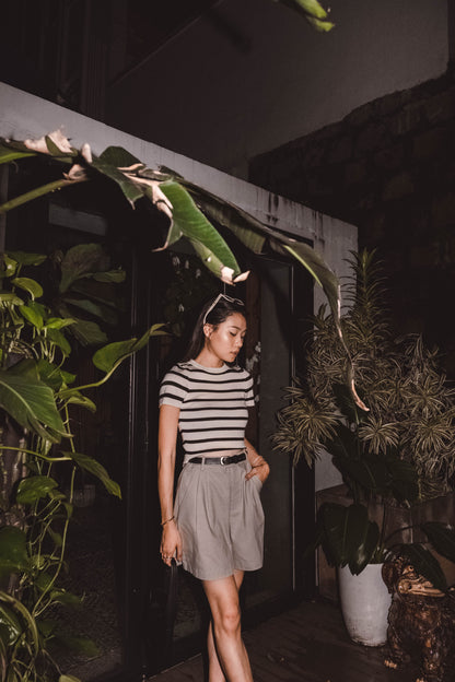 [ 清爽麻質高腰短褲~ ] Dreaming Bali Shorts