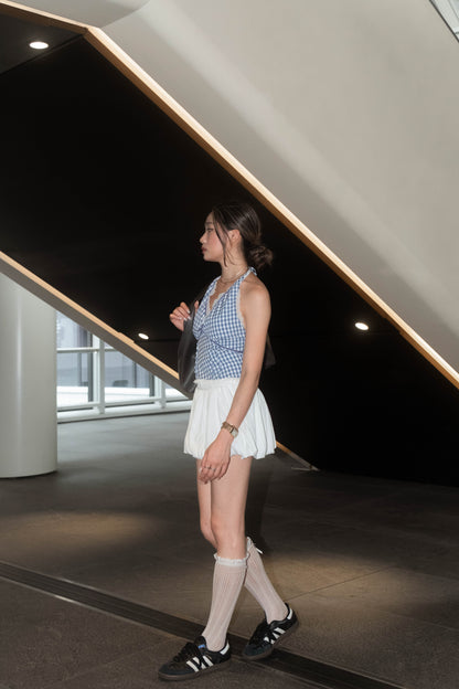 [ 🆕 田園風 🧺 清新可愛格仔 top ] Picnic Checked Backless Top - 2 colours