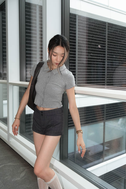 [ 🆕 低調易襯~ 🩶 軟綿綿彈性 top ] Cozy Cropped Shirt - 3 colours