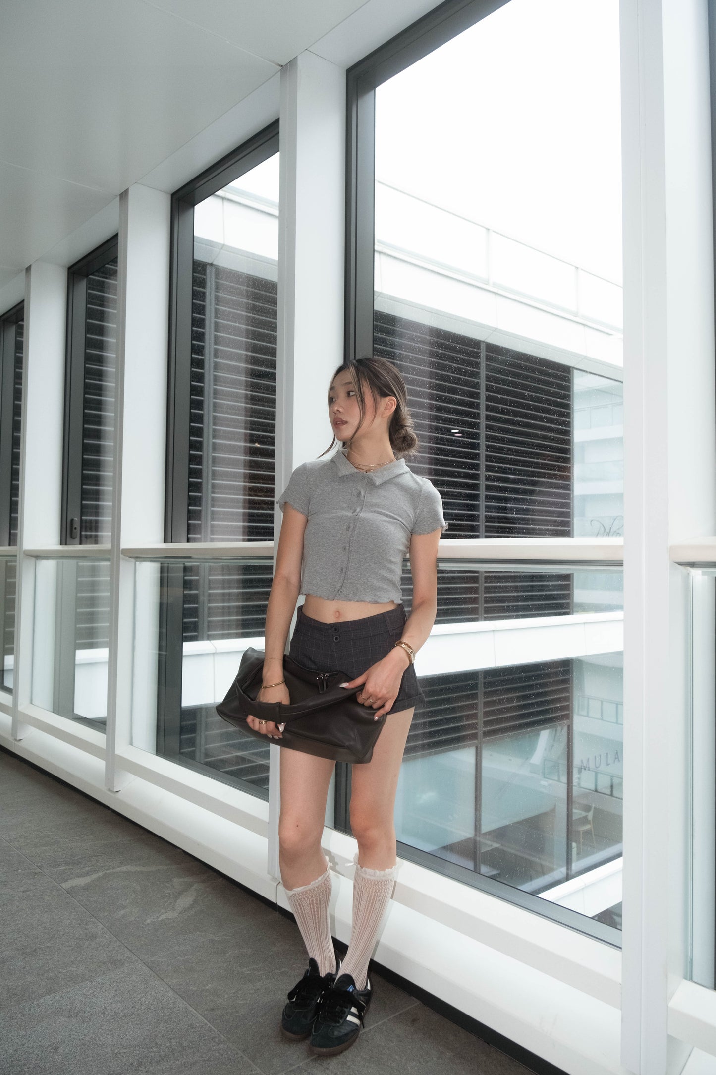 [ 🆕 低調易襯~ 🩶 軟綿綿彈性 top ] Cozy Cropped Shirt - 3 colours