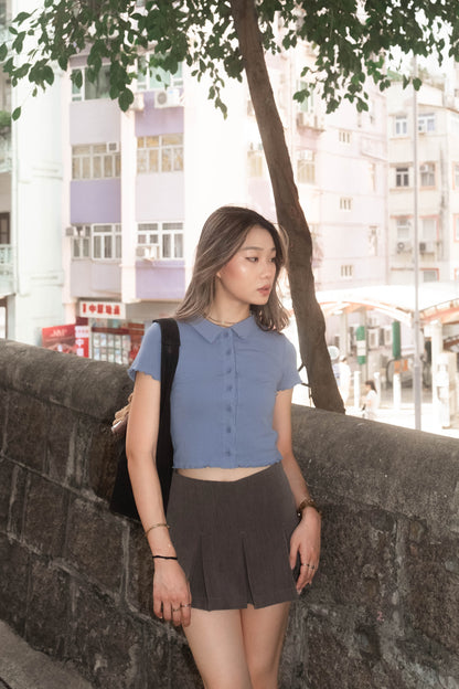 [ 🆕 低調易襯~ 🩶 軟綿綿彈性 top ] Cozy Cropped Shirt - 3 colours