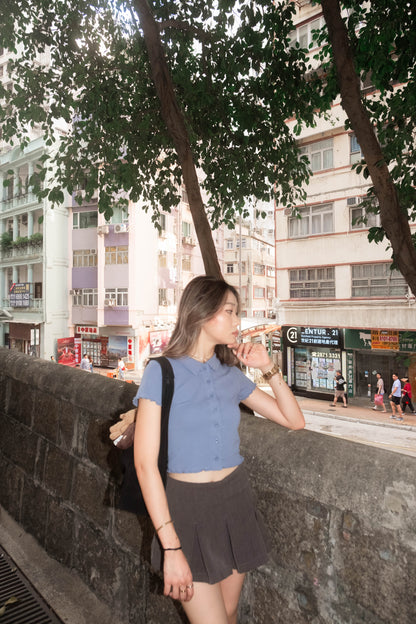 [ 🆕 低調易襯~ 🩶 軟綿綿彈性 top ] Cozy Cropped Shirt - 3 colours