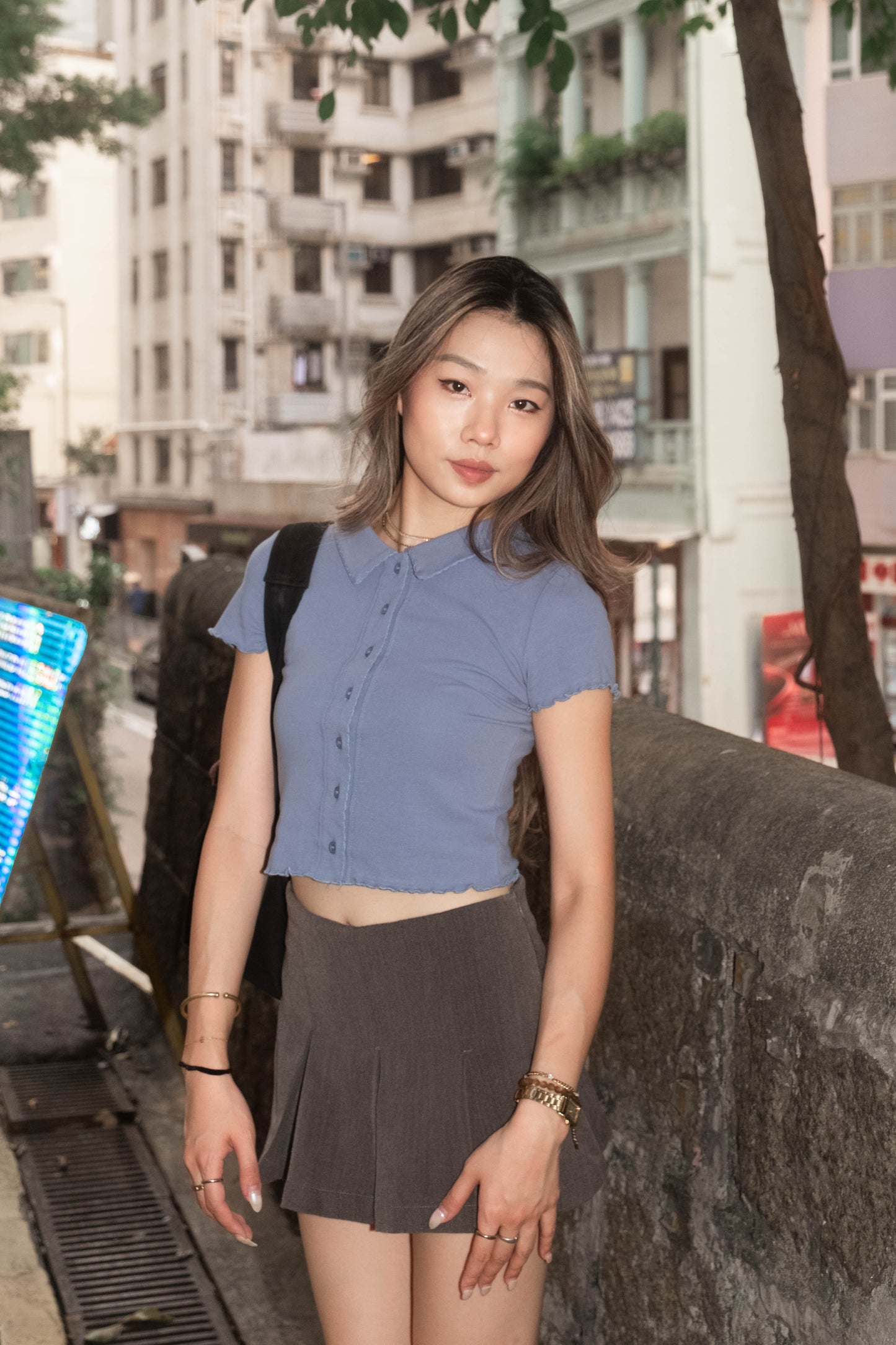 [ 🆕 低調易襯~ 🩶 軟綿綿彈性 top ] Cozy Cropped Shirt - 3 colours