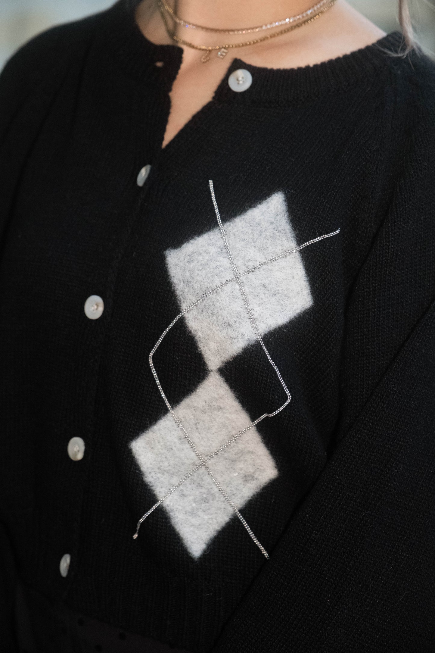 [ 🆕 私心自留~ 不撞款! 💘 高級感閃閃菱形格冷衫 ] Como Classy Cardigan - 3 colours