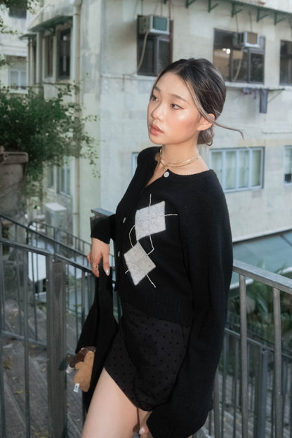 [ 🆕 私心自留~ 不撞款! 💘 高級感閃閃菱形格冷衫 ] Como Classy Cardigan - 3 colours