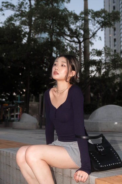 [ 🆕 歐美基礎 🤎 鈕扣彈性 top ] California Sunset Button Up Top - 2 colours