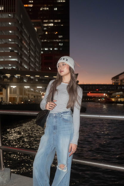 [ 🆕 大露背! 🧊🍸 經典橫閒連體衫 ] Backless Bodysuit Stripes - 2 colours