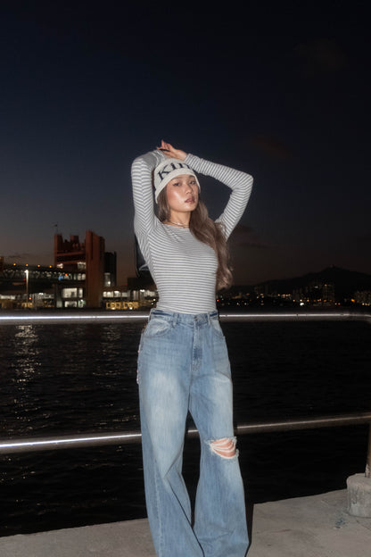 [ 🆕 大露背! 🧊🍸 經典橫閒連體衫 ] Backless Bodysuit Stripes - 2 colours