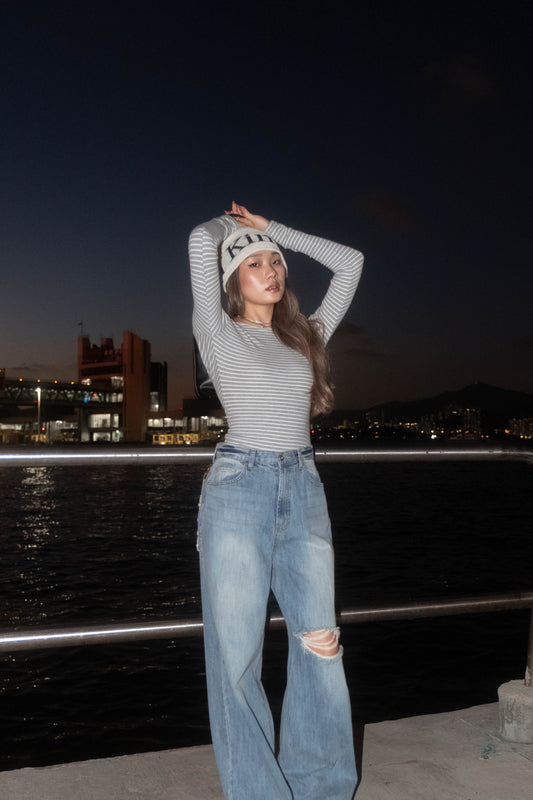 [ 🆕 大露背! 🧊🍸 經典橫閒連體衫 ] Backless Bodysuit Stripes - 2 colours