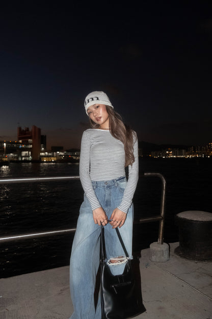 [ 🆕 大露背! 🧊🍸 經典橫閒連體衫 ] Backless Bodysuit Stripes - 2 colours