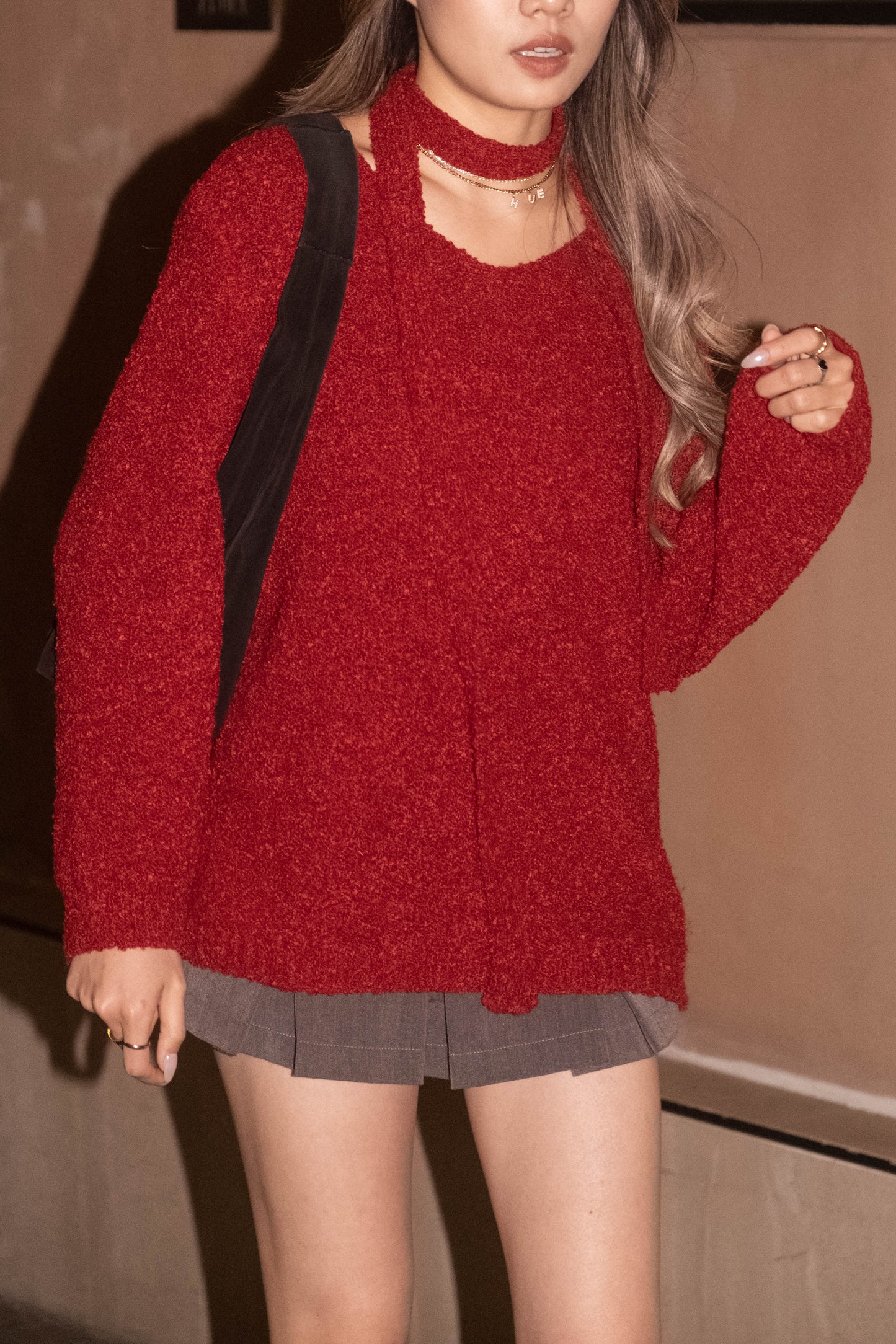 [ 紅運當頭 🍒🍷🍓 開年 top! ] Cherry's Red Knit Top