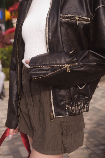[ 復古 oversize 皮褸 ] Grandpa’s Oversized Leather Jacket