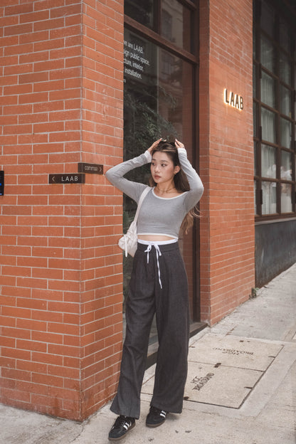 [ 不限身形! 闊腳直身傘型褲 ] Hugging U Wide Leg Slacks - 2 colours