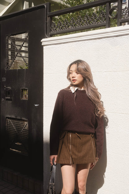 [ 大推介 🕊️🫧 絨布直間短裙 百搭有設計! ] Multi Pleated Skirt Stripes - 2 colours