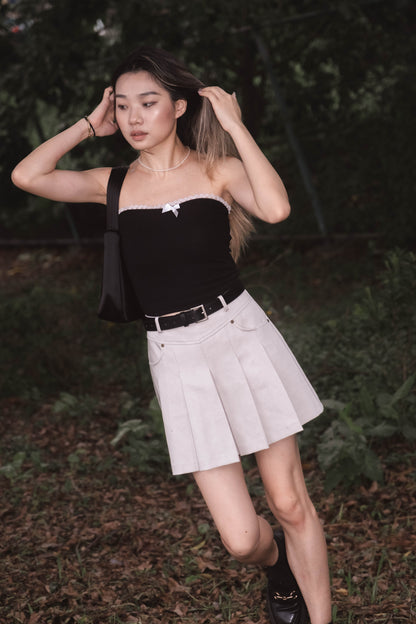 [ 復古性感~ Lace 邊彈性 Tube Top ] Aurora Lace Tube Top - 2 colours