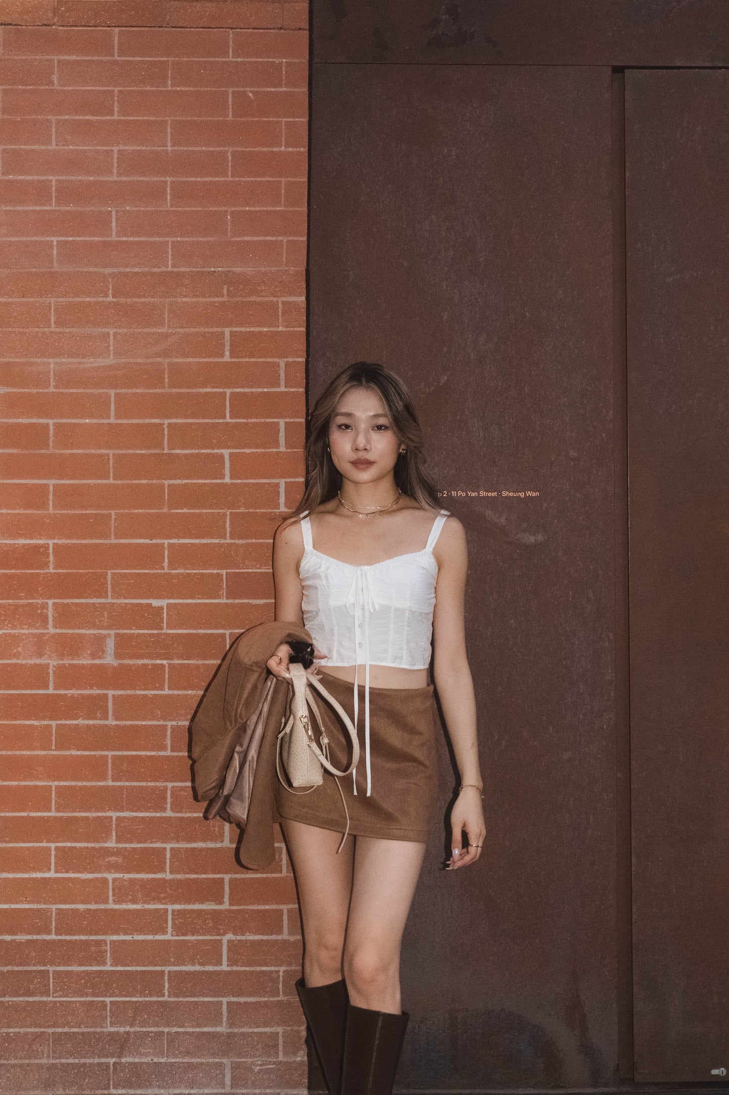 [ 秋意濃~ 仿麂皮短裙 ] Faux Suede Mini Skirt