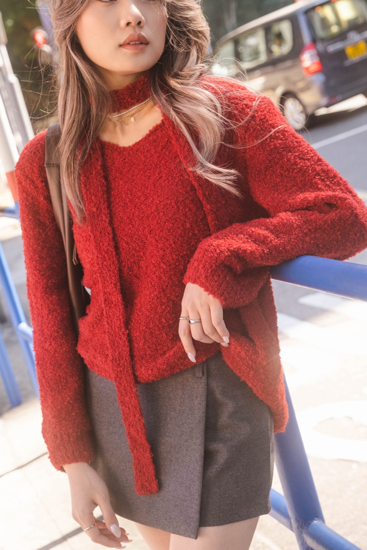 [ 紅運當頭 🍒🍷🍓 開年 top! ] Cherry's Red Knit Top