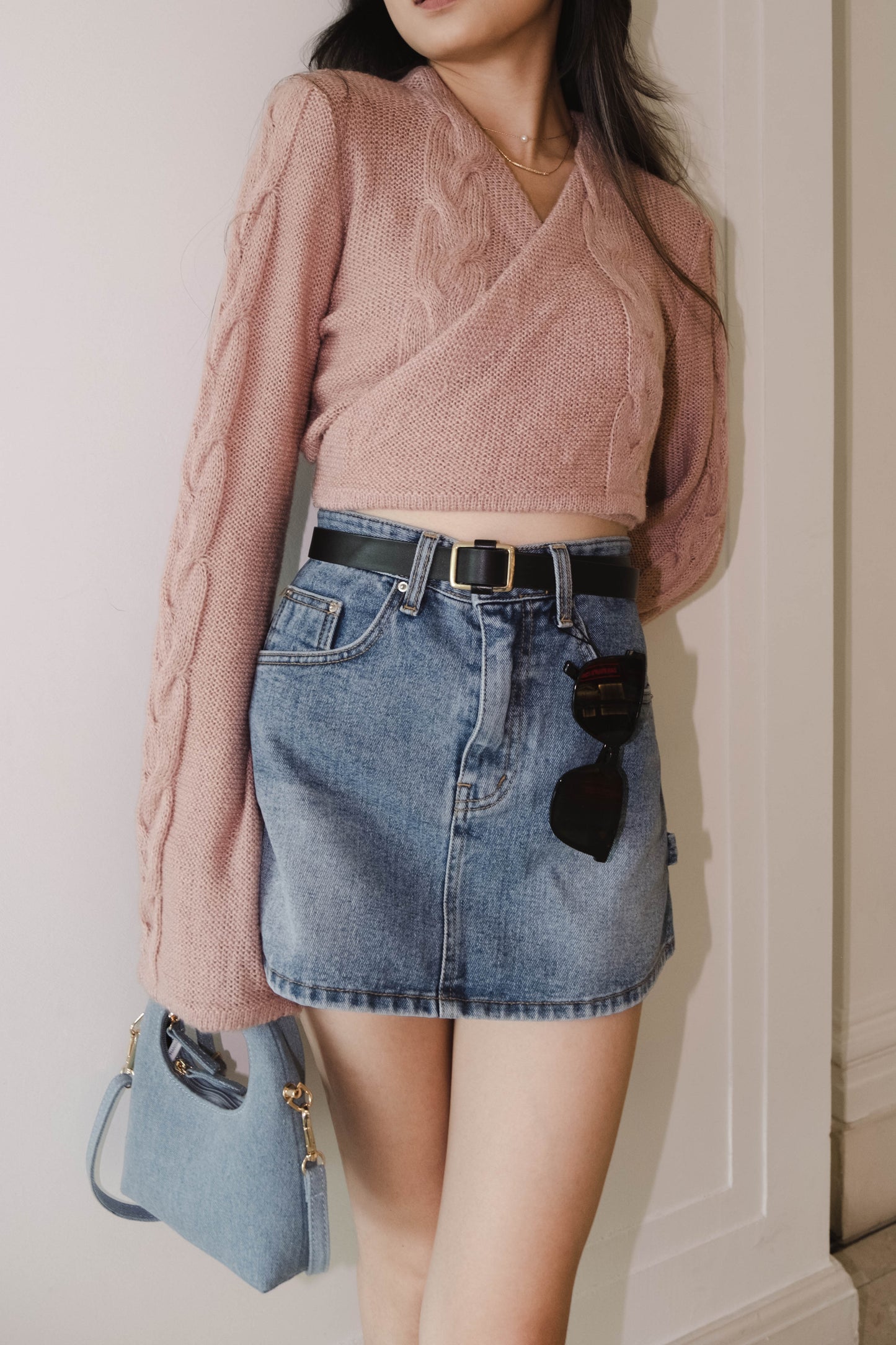 [ 氣質之選~ 含羊毛~ ] Soft Knit Flare Sleeve Wrapping Top