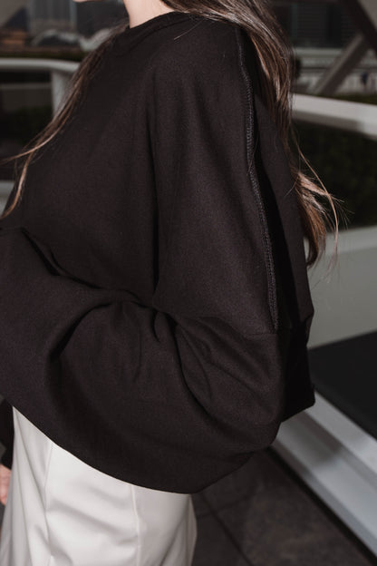 [ “BASIC” 得與別不同! ] Crewneck Oversized Cropped Sweatshirt - 3 colours