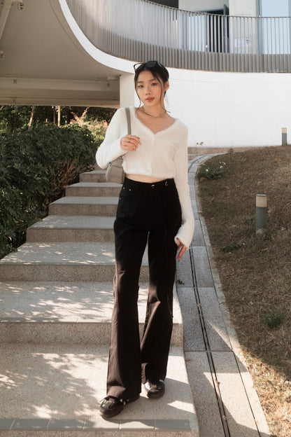 SALE [ 舒服 + 靚cut 🪽 歐美隨性高腰喇叭褲 ] Way Cool Mini Belt Flare Pants - 2 colours