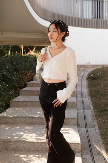 [ 無法抗拒的毛毛~勁軟糯超好襯!] Fluffy Button Up Top - 2 colours