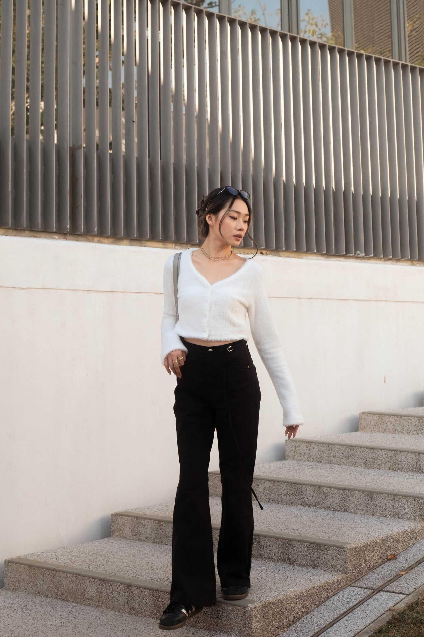 SALE [ 舒服 + 靚cut 🪽 歐美隨性高腰喇叭褲 ] Way Cool Mini Belt Flare Pants - 2 colours