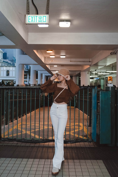 [ 全白高腰喇叭褲! ] White Only Flare Jeans