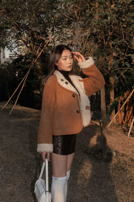 [ 🆕 一衫兩著~ 🤎 反轉變新款 ] Two-Way Suede Fluffy Jacket (Reversible)