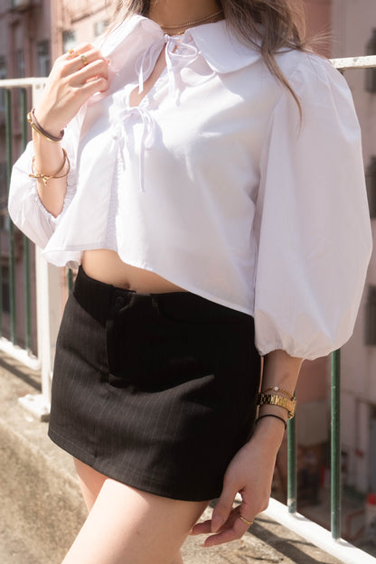 [ 法式小可愛 🥖🇫🇷 泡泡袖薄恤衫 ]  Fly Me To Paris Bubble Shirt