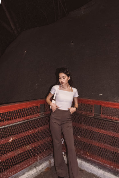[ Basic 中的小 details ] Square Neck Tie-up Top - White