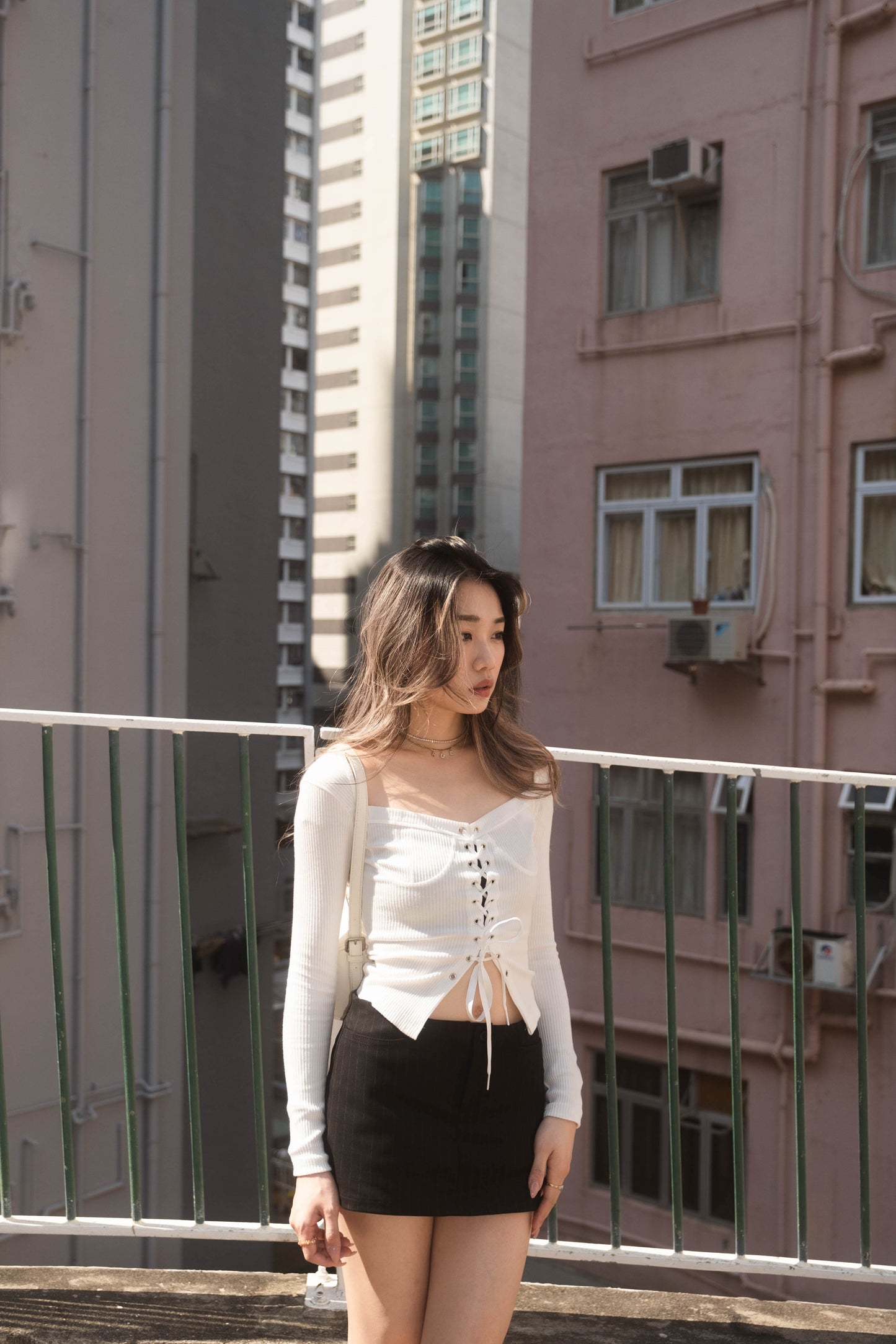 [ 歐美潮流指標 💄🎳 低腰暗暗直間短裙 (內置打底) ]  Low-waist Mini Skirt Stripes