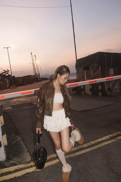 [ 型格 Bomber 飛機皮褸 ] Loved Bomber Faux Leather Jacket - 2 colours