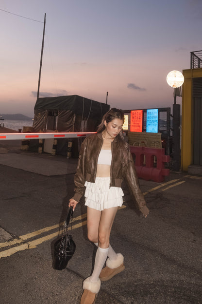 [ 型格 Bomber 飛機皮褸 ] Loved Bomber Faux Leather Jacket - 2 colours