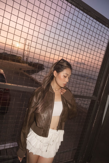 [ 型格 Bomber 飛機皮褸 ] Loved Bomber Faux Leather Jacket - 2 colours
