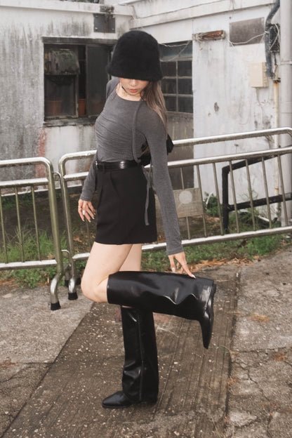 [ 今季流行 item ! 襪套款長 boots ] Funky Fold-Over Boots - 2 colours