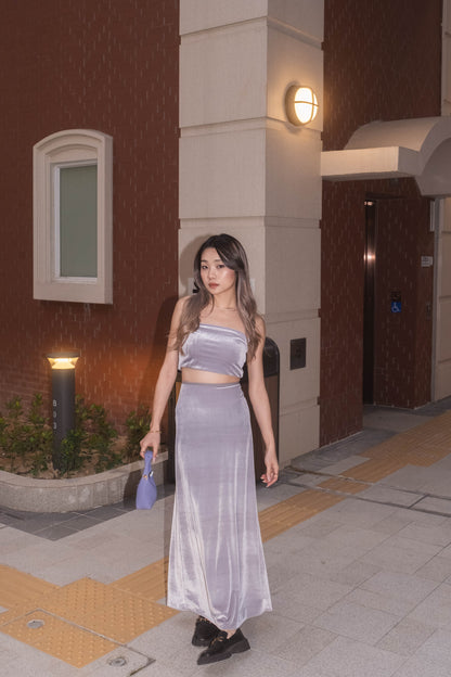 [ 氣質款 ! 高質絨面長裙 ] Shimmer Velvet Tube Top - 4 colours
